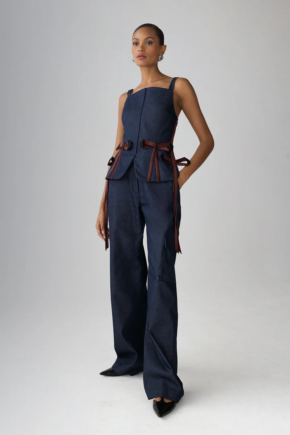 Bow Low Waist Cargo Pants - Image 3